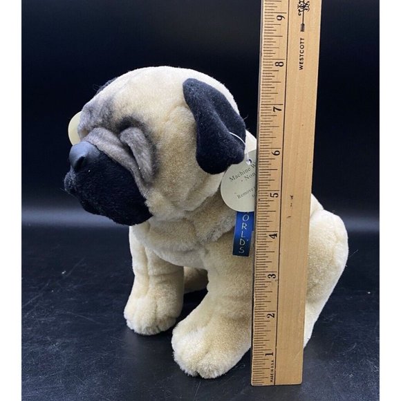 Jaag Pug Puppy Dog Plush Toy 2019 Doggie Tan & Black NWT - Picture 15 of 16